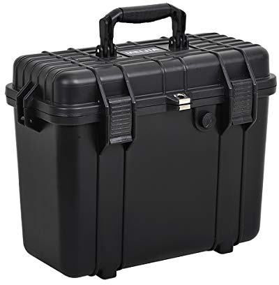 MEIJIA Portable Waterproof Protective Case,Hard Camera Case with Customizable Fit Foam Included, Dry Case,Elegant Black,Fit for Drones,Camera,Lens,16.26x8.66x13.39inches