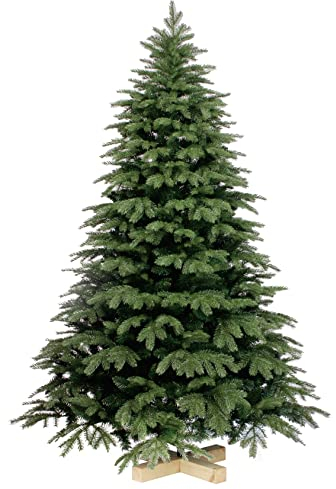 SALCAR Weihnachtsbaum künstlich 180 cm mit Holzständer, PE naturgetreue Spritzguss Elemente & PVC Nordmanntanne, 1,8 m Tannenbaum künstlich (Ø 122 cm)
