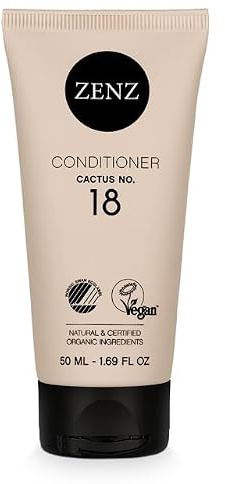 ZENZ | Conditioner | Cactus no. 18 | 50 ml | Travel Size | Scent of Peach & Cedarwood | Organic Aloe Vera, Glycerin, Avocado Oil & Pear Cactus |Suitable For Normal, Dry & Curly Hair