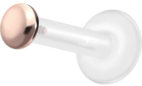 PIERCINGLINE PTFE Labret mit Innengewinde TITAN AUFSATZ SCHRAUBDISC FLACH Piercing Lippe Nase Ohr Helix Tragus Medusa Farb & Größenauswahl