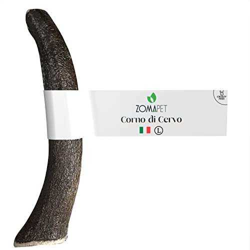 ZOMAPET Corno di Cervo per Cani 100% Cruelty Free, Osso di Cervo per Cani da Masticare 100% Naturale Senza Additivi Chimici - Giochi per Animali da mordere (L)