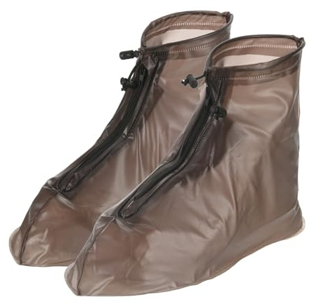 PATIKIL XXL Impermeabile Scarpe Copertura PVC Riutilizzabili Caffè
