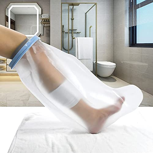 Fuonmka Protection de plâtre étanche pour les jambes, protection de douche, protection des pieds, protection de pansement, étanche, pour adultes et adultes, réutilisables, protection pour le bain et