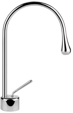 Gessi Goccia mitigeur monocommande de lavabo avec bec à rayon de 90 mm, sans garniture mécanique, saillie 174 mm, angle de rotation personnalisable, 33802031, 33802031, Colorazione: cromo