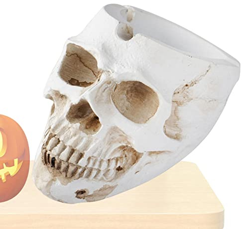 Lecerrot Cenicero Calavera Resina | Cenicero Spooky Cigarettes,Halloween Adorno Calavera Cigarros Personalizados Ceniceros para Hombres