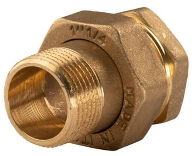 Messing Gewinde-Fitting Verschraubung gerade flachdichtend 1'IG - 1'AG (DN 25) - schwere Ausführung