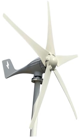 ARTGOS Molino de Viento de Eje Horizontal, 3000W, 5 aspas, 12V, 24V, 48V, turbina aerogeneradora pequeña for Uso doméstico Kit De Generador EóLico (Size : Bianco, Color : 24V)