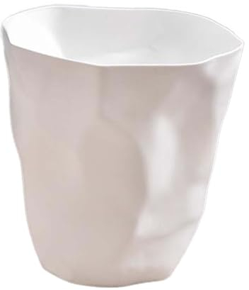 Sharplace Poubelle froissée, poubelle ronde, seau à poussière, corbeille à papier pour toilettes, ménage, salon, blanc
