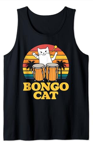 Bongo-Katze im Retro-Look Tank Top