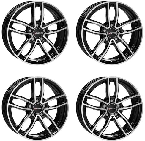 4x AUTEC Felgen Alufelgen MERCADOR 6.5x17 ET44 5x112 Schwarz poliert kompatibel mit Mercedes-Benz A B GLA CLA GLB C