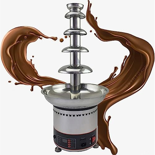 LZDOYY Chocolate Fountain Party Fountain, chocolate fountain for Nacho Cheese BBQ Sauce Ranch Liqueurs, Stainless Steel Chocolate Fondue Fountain for Birthday Party Wedding,5floors
