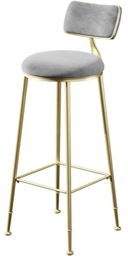 GTOULHH Bar Stühle Bar Stools 1 Stück Theken-Barhocker, Barstühle, Thekenhöhe, Küchenhocker, Samt-Barhocker Mit Goldenem Metallrahmen Barhocker Outdoor(Gray)