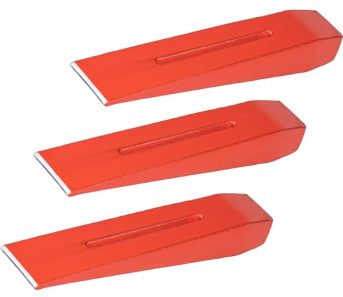 FISHBULL Spaltkeil-Set 3 Stück 1,5 kg 180 mm - Scheitkeile aus Stahl für Kaminholz