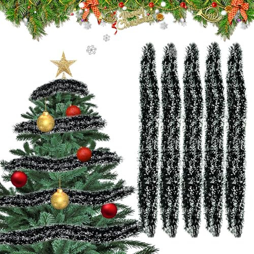 Girlande Weihnachten 2M, 5PCS Weihnachtsgirlande Hellgrün, Weihnachtsbaum Girlande Girlande Weihnachten, Dekogirlande Weihnachten, Weihnachtsbaum Girland für Treppe Balkon Fenster Kamin Hochzeit Party