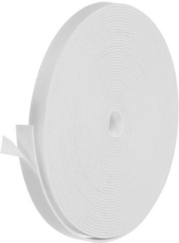 PATIKIL Weather Stripping Door Seal Strip, 1 Roll 1/2 Inch x 1/16 Inch x 32 Ft Self Adhesive Soundproof High Density Foam Tape Insulation for Door Window Air Conditioning, White