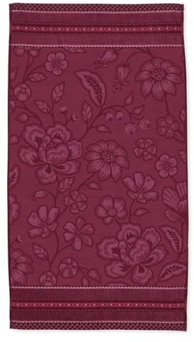 Pip Studio Badetuch Jasmin Jacquard Dunkelrosa 55x100cm