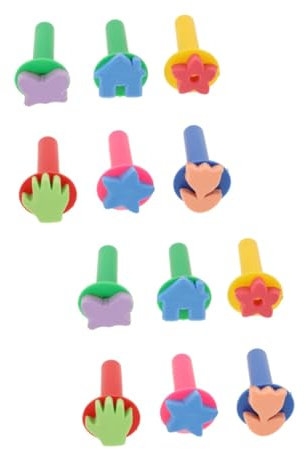 TOPPERFUN 12stücke Teiliges Schwämme Für Junge Mädchen Handheld Stempel Pinsel Mit Cartoon-Designs Für Kreatives Malen Und Basteln Für Frühe Bildung Und -projekte