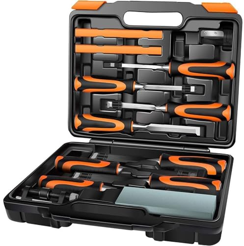 LZM-DIEWLEI Wood Chisel Set 13 Pieces Woodworking Chisels Firmer Chisel Set Woodworking Hand Tools Mortise Chisel Set