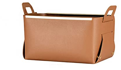 Kosmetisk förvaringsbox Skrivbordsläder med handtag Förvaringskorg Creative Home Kosmetikbricka Vardagsrum Sovrum Vikbar förvaringslåda Sminkbehållare(B)
