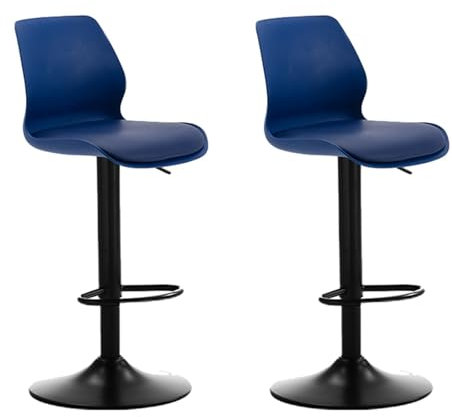 2 sgabelli da Bar: Sedia da Colazione Regolabile da 60-80 cm, Sgabello da Bar in Metallo con Rotazione a 360°, sedili Imbottiti in Velluto con Schienale, sgabelli da Pranzo Moderni per colaz