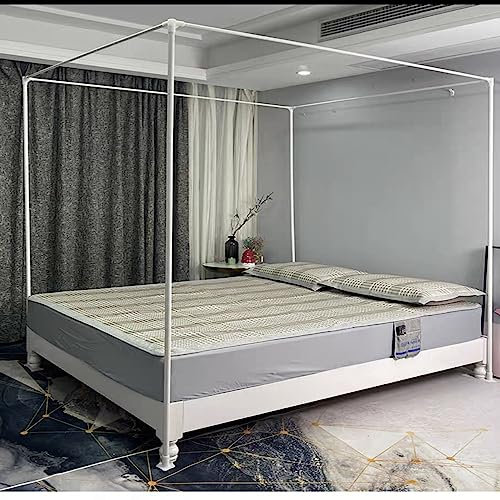 Himmelbett-Stangen, Himmelbett-Stangen für Doppelbetten, geeignete dekorative Moskitonetzhalterung, Aluminiumlegierung (Schwarz, L: 2 m x B: 1,2 m)