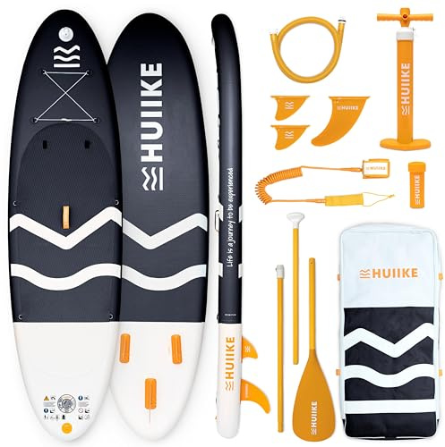 HUIIKE Tavola SUP Gonfiabile Adulti con Accessori Inclusi, Pagaie, Pinne, Leash, Pompa. Stand Up Paddle Board Grande Stabilità e Resistenza. Convertibile in Kayak 305-365 cm, Supporta 130-170 kg