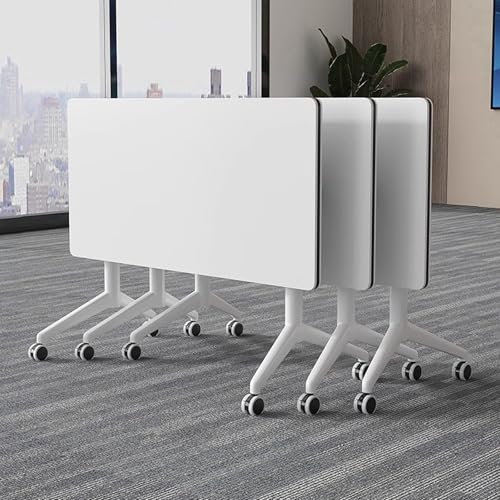 VOXELDRAG Klappbarer Konferenztisch mit Rollen, Klappbarer Schulungstisch mit Klappplatte, Mobiler Besprechungstisch für Büro, Besprechungsraum, Klassenzimmer