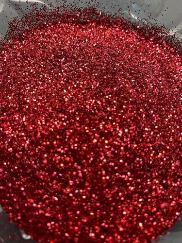 EliteKoopers Feiner Glitzer, 10 g, Glanzpulver für Kunst und Handwerk, Nagelkunst, Farbe, Wanddekoration, kosmatisch (Rot)