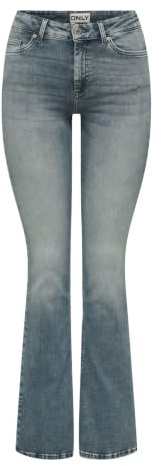ONLY Onlblush Mid Flared DNM Rea570 Noos, Denim Bleu Gris spécial, L / 32L Femmes