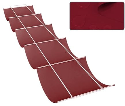 Einziehbares Sonnensegel Wellenförmige Sonnensegel, Seilspannmarkise für Terrassenüberdachung mit Montagesatz, 95% UV-Schutz, für Terrasse Deck Hof Veranda(Red,1.22 * 5m)