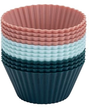 Dr. Oetker Pirottini stampi da forno riutilizzabili, per muffin, cupcakes, set da 12 pezzi, materiale in silicone, resistente da -40 °C a +200 °C, dimensioni Ø 4 x 3,2 cm