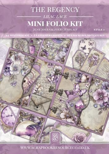The Regency Lilac Lace Mini Folio Kit: Junk Journal Folio Template Style 1