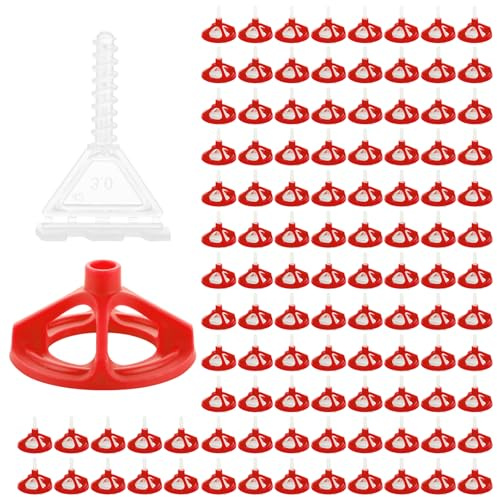 WOPPLXY Croisillon Autonivelant 3mm Kit, Système Nivellement à Visser (100 Cadrans Réutilisables + 200 Clips), Cale Carrelage Autonivelant pour Carrelage Sol et Mur