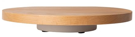 Alzata Per Dolci In Legno, Base A Vassoio In Legno A Profilo Ribassato, Ideale per Espositore per Dolci Rotondo In Legno In Stile Rustico(Yellow,Diameter 30 cm)