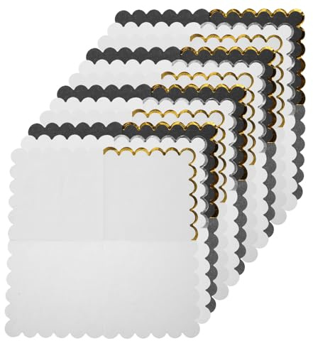 Ciieeo 60 Stück Party Papierservietten 25 x 25 cm Einweg mit Metallischem Abschluss Zweilagig Saugfähig Schwarz Weiß für Geburtstagsfeiern Hochzeiten und Restaurantgebrauch