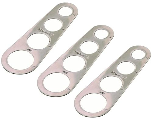 Ipetboom Misuratore per Spaghetti in Acciaio Inox a 4 Fori Righello Dosatore per Noodles 3 Pezzi Strumento Portatile per Cucina e Viaggi Controllo Porzioni Pasta per Adulti