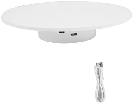 Voyoo - Expositor giratorio motorizado, bandeja giratoria eléctrica de 360°, para la presentación de fotografías, artesanías, joyas y colecciones (20 cm)