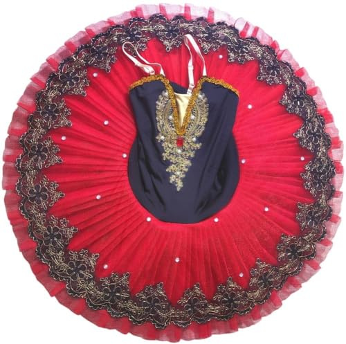 Tsffae Gonna tutù Balletto per Donne, E Nera, per Adulti, Lago dei Cigni, Costumi Ballo, Gonna tutù con Paillettes Ricamate, Vestiti Ballo per Ragazze, Abbigliamento Ballo