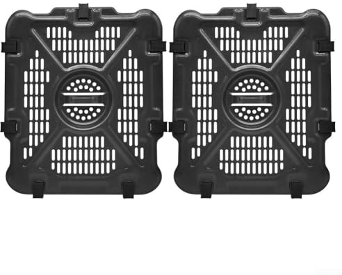 Air Fryer Replacement Tray Stainless Steel Crisper Plate Grill Pan for SL201 SL400 SL401 SL451 Double Stack XL 2-Basket Non-Stick Dishwasher Safe BLACKs Accessory(2PCS)