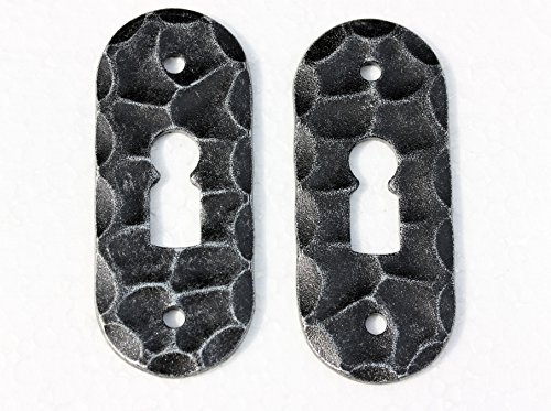 UHRIG 2x Schmiedeeisen Rosette für BB Buntbart Schlüsselloch an Zimmertür, Schlossrosette aus Eisen