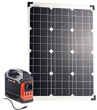 revolt Powerstation mit Solar: Fensterbank-Solarkraftwerk: Powerstation mit 60-W-Modul, 155 Wh, 230 V (Solar-Generator & Powerbank, Stromgenerator, 2in1 Generatoren Powerbanks)