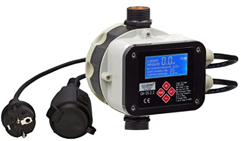 Pumpensteuerung mit LCD Display bis max.10 bar und 2,2 kW Druckschalter CH20 (EIN- und Abschaltdruck einstellbar) mit Trockenlaufschutz Druckwächter von CHM GmbH®