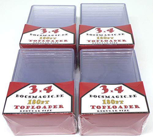docsmagic.de 4 x 10 Toploader Extra Thick 180pt - 3 x 4 - Standard Size - 70 x 96