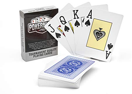 Poker Night Pro – Professionelles, Wasserfestes Texas Hold'em Poker-Kartendeck | 100% Plastik | 54 Karten pro Deck (Blau Rückseiten) | 2 Joker | Jumbo-Index