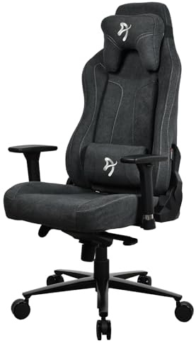 Arozzi Vernazza Büro- und Gaming-Stuhl aus weichem Stoff, strapazierfähig, ergonomisch, mit hochwertigen Funktionen wie 3D-Armlehnen und einem Profi-Mechanismus, zusammen mit weichen Nacken- und