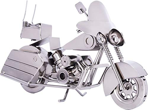 BRUBAKER Deko Skulptur Dekofigur aus Eisen Chopper mit Windschutzscheibe - 28 x 16,5 x 10,5 cm - Handarbeit - Geschenkidee für Motorrad Fans