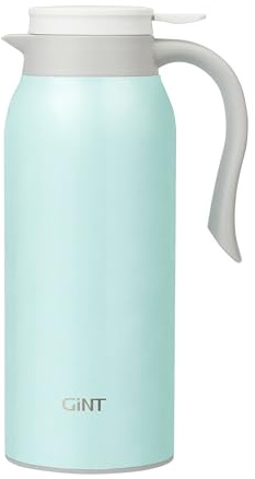 GiNT 51 Oz Stainless Steel Thermal Coffee Carafe, Double Walled Vacuum Insulated Flask, 12 Hour Heat Retention, 1.5 Liter Tea, Water, and Coffee Dispenser (Upgraded version Blue)