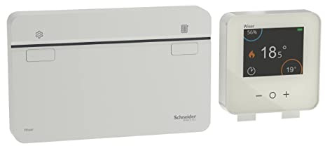 Schneider Electric - Wiser Connected Heating Kit for Boiler/Heat Pump - Gateway Boiler + Thermostat - CCTFR6901
