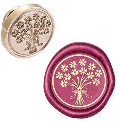CRASPIRE Wax Seal Stempelkopf Blume Abnehmbare Versiegelung Messing Stempelkopf Für Kreative Geschenkumschläge Einladungskarten Dekoration
