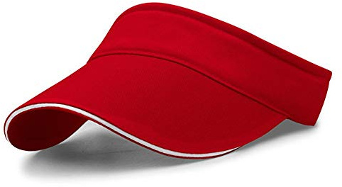 VSUSN Unisex Visor Cap Sonnenhut Einstellbar Sommerhut mit Klettverschluss für Damen und Herren, Rot